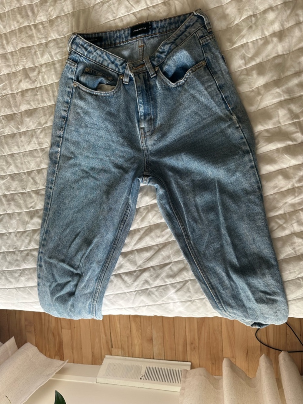 Frank & Oak Light Blue High-Rise Denim Jeans